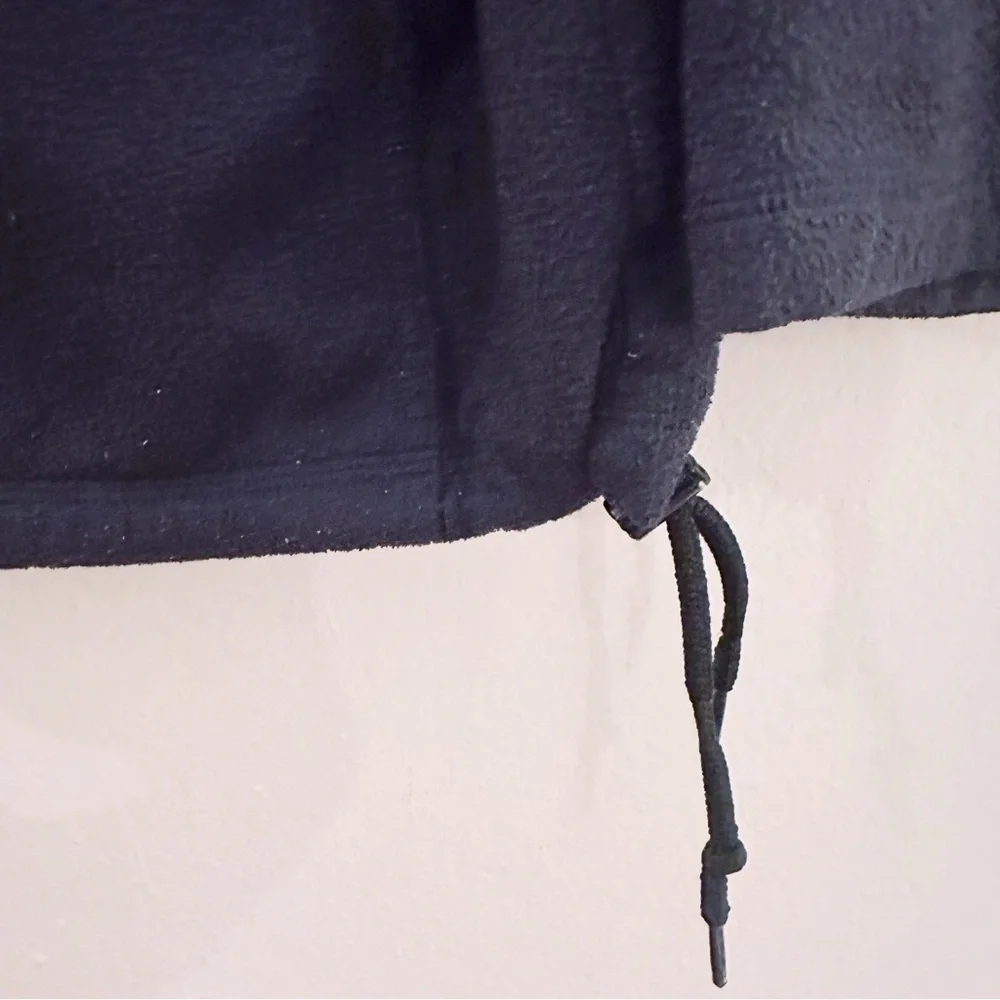 MNML Loose Mock Neck Sweater Pullover Drawstring Pocket Navy Blue